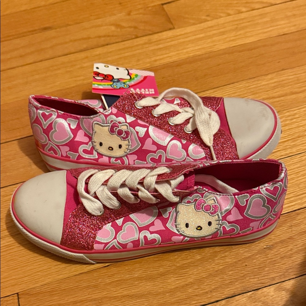 Hello Kitty Glittery Pink Heart Sneakers